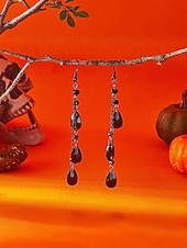 お買い得  ハロウィンアクセサリー-女性用ハロウィンゴシックジュエリーセット - ヴィンテージの黒と赤のネックレスとブレスレットのコスチュームアクセサリー。パーティー、コスプレ、夜のイベントに。