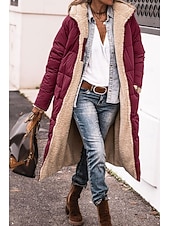 ieftine Parka casual-Pentru femei Palton de iarnă Geaca matlasata Rezistent la Vânt Cald Buzunar Deschis frontal Epocă Zilnic Casual Simplu Cadouri de Crăciun Vacanță Casual Zilnic Deschis frontal Lung Capișon Fit regulat