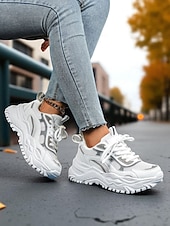 Χαμηλού Κόστους Γυναικεία Sneakers-Γυναικεία ροζ ανακλαστικά αθλητικά παπούτσια με χοντρά άκρα – αθλητικά παπούτσια για πάρτι και νυχτερινή ζωή, για streetwear, χορό και φεστιβάλ