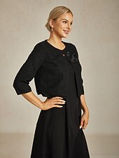 ieftine Palto trench-Pentru femei Jachetă Palton Cald Ștrasuri Elegant Oficial Petrecere Invitat la nunta Muncă Scurt Crewneck Fit regulat Manșon Lung Îmbrăcăminte exterioară Negru Primăvară Toamnă