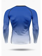 abordables Hauts-Homme T-shirt de compression T-shirt de course Impression 3D manche longue Couche de base Dégradé Séchage Rapide Compression Power Flex Évacuation de l&#039;Humidité Entraînement en salle Entraînement