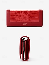 Χαμηλού Κόστους Πορτοφόλια-Γυναικείο μακρύ πορτοφόλι από συνθετικό δέρμα με σχέδιο κροκόδειλου και πολλαπλές υποδοχές καρτών, κομψό τσαντάκι-τσαντάκι για καθημερινή χρήση και επίσημες περιστάσεις