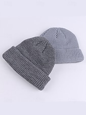 olcso Férfi kalapok-Férfi kötött sapka - puha és kényelmes, bordázott kialakítás, ideális téli és karácsonyi ajándéknak