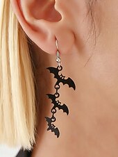 お買い得  ハロウィンアクセサリー-女性用ハロウィンスパイダー＆コウモリドロップイヤリング - コスチュームパーティー、コスプレ、ナイトウェアに最適なゴシックパンク合金製ダングルジュエリー