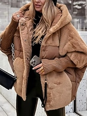 abordables Parka Décontractée-Femmes Veste Coupe-vent Chaud Patchwork Avec Poches Front ouvert ancien Quotidien Occasionnel Uni Cadeaux de Noël Vacances Occasionnel Quotidien Ouvert devant Long À capuche Coupe Ample manche longue