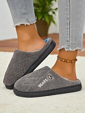 ieftine Flip-Flops de Damă-Papuci de casă casual din pluș pentru femei – pantofi de casă călduroși cu căptușeală din fleece pentru confortul casei pe timp de iarnă