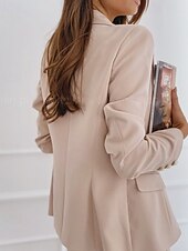 olcso Blézerek és öltönyök-Női Blézer Kényelmes Zseb Gombok Elegáns Divat Szabadtéri Sima Alkalmi Alkalmi / Napi Hétvége Kardigán Szokványos Hajtóka Normál Hosszú ujj Felsőruházat Fekete Fehér Arcpír rózsaszín Tavasz Ősz