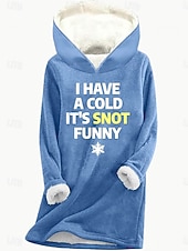 halpa Fleece-vuoratut hupparit-Naisten Pullover-huppari Kirjain Lämmin Vapaa-aika Sumea Pitkähihainen Hupullinen Tavalliset topit Kausaliteetti Urheilu Painettu Punastuvan vaaleanpunainen Sininen Harmaa Talvi