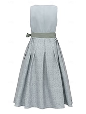 billige Dirndl-kjoler-Oktoberfest Kjoler Dirndl Trachtenkleader Midi-lengde Hushjelp bayerske Tysk Enger Dame Karneval Ølfestivalen Tradisjonell stil klut Uten bluse