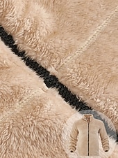 levne Ležérní bundy-Pánské Zimní bunda Teddy Coat Neformální bunda Dovolená Denní Zahřívací Kapsy Fleece Podzim zima Bez vzoru Módní Šik ven Stojáček Standardní Černá Námořnická modř Hnědá Khaki Tmavě šedá Saka