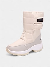 baratos Botas de neve e inverno-botas femininas impermeáveis com tira de velcro, botas de neve de inverno isoladas e confortáveis para clima com neve, esportes ao ar livre e caminhadas
