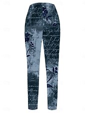 voordelige -Dames broek Leggings Gezellige leggings Vakantie Vintage Streetwear Volledige lengte Natuurlijk Bloemig Grafisch Bloem Elastische taille Afdrukken Comfortabel Voor buiten Hoge Elasticiteit Buiten