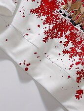 billiga Grafisk butik Sweatshirts &amp; Huvtröjor-Dam Pullover-tröja Huvtröjor Grafisk Jul Ful jul Klassisk Ledigt Festival Långärmad Rund hals Vanliga toppar Ledigt Helgdag Mönster Rubinrött Höst Vinter