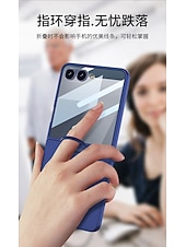 cheap Samsung Cases-Phone Case For Samsung Galaxy Z Flip 7 Back Cover Full Body Protective Ring Buckle Shockproof Retro PC