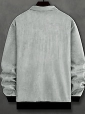 abordables Vestes en Suède Synthétique-Homme Veste en faux suède Veste Décontractée Vacances Quotidien Chaud Avec Poches Automne Hiver Uni Mode Classique Col montant Régulier Noir Vert Café Veste