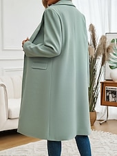 halpa Trench Coats-Naisten Trenssitakki Mukava Hengittävä Tasku Napit Vapaa-aika Tavallinen Loma Katu Kausaliteetti Arki-asut Yksirivinen Pitkä Sänkyjen avaus Normaali Pitkähihainen Päällysvaatteet Ruskea Apila Tumman