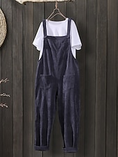 女性用 標準 全体 活発的 純色 ノースリーブ ポケット バケーション 日常 レギュラー ブラック ネイビーブルー ネービーブルー 春 お買い得  オーバーオール-女性用 標準 全体 活発的 純色 ノースリーブ ポケット バケーション 日常 レギュラー ブラック ネイビーブルー ネービーブルー 春