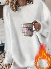 halpa Kiinteät värit-Naisten Neulos Pusero Katutyyli Vapaa-aika Puhdas väri Joustin Tiukka pyöreä kaula-aukko Kudottu Pitkähihainen Tavalliset topit Neuloa ulko- Päivittäin Viikonloppu Valkoinen Syksy Talvi