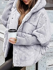 abordables Parka Décontractée-Femmes Veste Coupe-vent Chaud Patchwork Avec Poches Front ouvert ancien Quotidien Occasionnel Uni Cadeaux de Noël Vacances Occasionnel Quotidien Ouvert devant Long À capuche Coupe Ample manche longue
