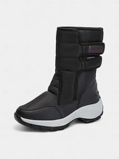baratos Botas de neve e inverno-botas femininas impermeáveis com tira de velcro, botas de neve de inverno isoladas e confortáveis para clima com neve, esportes ao ar livre e caminhadas
