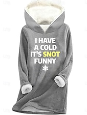 halpa Fleece-vuoratut hupparit-Naisten Pullover-huppari Kirjain Lämmin Vapaa-aika Sumea Pitkähihainen Hupullinen Tavalliset topit Kausaliteetti Urheilu Painettu Punastuvan vaaleanpunainen Sininen Harmaa Talvi