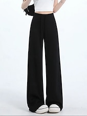 economico gamba larga e vita alta-Per donna Pantaloni da tuta Gamba larga Chinos Moda Streetwear Essenziale Lunghezza intera Vita Alta Semplice Tasca Fascia Elastica Comodo Morbido Confortevole Micro-elastico All&#039;aperto Streetwear