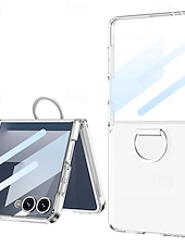 cheap Samsung Cases-Phone Case For Samsung Galaxy Z Flip 7 Back Cover Full Body Protective Ring Buckle Shockproof Retro PC