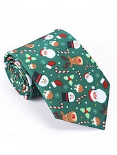 abordables Cravates et nœuds papillon pour hommes-Cravates de Noël pour hommes – cravates de vacances amusantes et festives avec Père Noël, rennes, arbres et flocons de neige, parfaites pour les fêtes de Noël, les cadeaux et les célébrations saisonnières