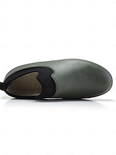  Damskie, zielone, wodoodporne, wsuwane buty zimowe z ciepłą, polarową podszewką – wytrzymałe, antypoślizgowe buty do ogrodu i chodzenia na świeżym powietrzu