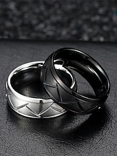 ieftine Bijuterii pentru bărbați-Inele bărbătești din oțel inoxidabil cu model geometric – o curea modernă și durabilă pentru ținute casual, formale și de nuntă