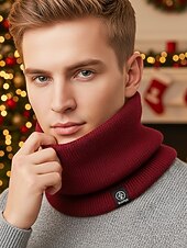 preiswerte Weihnachtsaccessoires-Herren-Winter-Halswärmer, Halstuch, Fleece-gefütterter Thermo-Schlauchschal, gemütliches Weihnachtsgeschenk für Outdoor-Sport, Skifahren und den Alltag