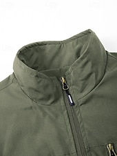 halpa Miesten kalastusliivi-Miesten Liivi Gilet Kalastusliivi ulko- Päivittäin Muoti Vapaa-aika Kevät Syksy Vetoketju Tasku Polyesteri Mukava Tavallinen Yksirivinen yksi nappi Stand-kaula-aukko Normaali Musta Viini Armeijan