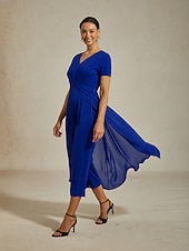 Damen-Jumpsuit, königsblau, V-Ausschnitt, getäfeltes Design, zweiteilig, fließend, transparenter Look, Stretchstoff, lässig, Frühling, Sommer, Herbst preiswerte Jumpsuits-Damen-Jumpsuit, königsblau, V-Ausschnitt, getäfeltes Design, zweiteilig, fließend, transparenter Look, Stretchstoff, lässig, Frühling, Sommer, Herbst