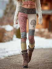 economico stampa vichinga-Leggings Boho Viking da donna Stile etnico vintage a vita alta a lunghezza intera Stampa 3D astratta di animali grafica ad asciugatura rapida traspirabilità morbida elastica formale all'aperto