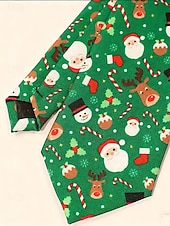 abordables Cravates et nœuds papillon pour hommes-Cravates de Noël pour hommes – cravates de vacances amusantes et festives avec Père Noël, rennes, arbres et flocons de neige, parfaites pour les fêtes de Noël, les cadeaux et les célébrations saisonnières