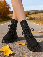 cheap Combat Boots-Women's Light Brown Lace-Up Combat Boots – Classic Vintage Style, Durable Outdoor Footwear for Hiking, Work and Everyday Wear