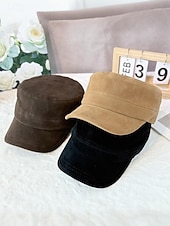 economico Cappelli da uomo-berretto da uomo in pelle scamosciata: cappello da baseball in morbido tessuto, elegante e comodo, con cinturino regolabile, perfetto per uscite informali e attività all'aperto