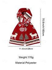 preiswerte Schals für Damen-Damen Schal Gestrickt Polyester Weihnachtsbaum Weihnachtsmuster Weihnachten Mode Freizeit