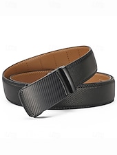 baratos Cintos Masculinos-cinto masculino de couro genuíno com fivela automática, cós elegante e ajustável em várias cores, acessório durável para negócios e casual, presente de Natal perfeito
