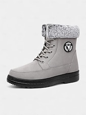 olcso Hó- és téli csizma-női bordó műszőrmével bélelt hótaposó – meleg téli csizma kültéri karácsonyi tevékenységekhez és hideg időben való viseletre