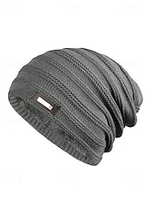 お買い得  クリスマスアクセサリー-クリスマス用のメンズニットビーニーハット、柔らかいアクリルとフェイクファー、冬のファッションに最適な複数の色