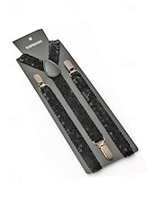 cheap Men's Belts-Men's Christmas Sequin Suspenders – Polyester Material, Festive Sparkling Design, Available in Multiple Colors, Perfect for Holiday Parties and Christmas Events