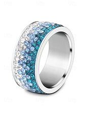 tanie Biżuteria męska-Męski pierścionek ze stali nierdzewnej z okazji świąt Bożego Narodzenia – stylowa obrączka z czerwonymi, niebieskimi i czarnymi kryształkami – idealny świąteczny dodatek dla mężczyzn – świąteczny prezent w postaci biżuterii bożonarodzeniowej