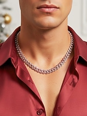 Недорогие Мужские украшения-мужское рождественское ожерелье с камнями из сплава и циркония, разных цветов, идеально подходит для праздничного образа и в качестве подарка