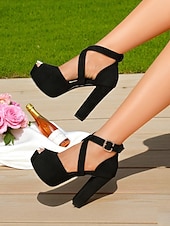 Недорогие Сандалии на платформе-Женские красные замшевые босоножки на платформе с открытым носком и перекрещивающимися ремешками на высоком каблуке для ночных вечеринок &amp;клубная одежда