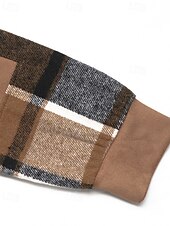 cheap Graphic shop Sweatshirts &amp; Hoodies-Women&#039;s Pullover Hoodie Sweatshirt Plaid Vintage Casual Long Sleeve Hooded Regular Tops Street Casual Sports Drawstring Patchwork Pink Army Green Dark Gray Beige Coffee Fall Winter