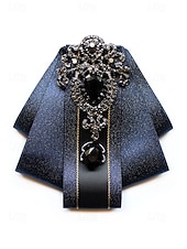 levne Pánské kravaty a motýlky-Pánský vánoční motýlek s diamantovým akcentem - elegantní saténová stuha s černým drahokamem pro formální sváteční příležitosti, k dispozici v několika barvách