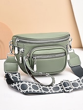 economico Borse a Tracolla-Borsa a tracolla da donna in similpelle bordeaux con tasche multiple con cerniera, tracolla larga e finiture argentate, elegante borsa da viaggio a mani libere per l'uso quotidiano e per gli outfit delle vacanze natalizie