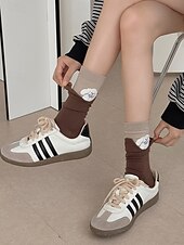 זול גרביים לנשים-גרבי כותנה לנשים - עיצובים רקומים של חתול כלב חמוד עם חיות, רכים ונוחים, מושלמים ללבוש יומיומי ולפעילויות יומיומיות