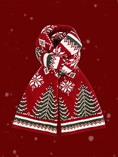 preiswerte Schals für Damen-Damen Schal Gestrickt Polyester Weihnachtsbaum Weihnachtsmuster Weihnachten Mode Freizeit